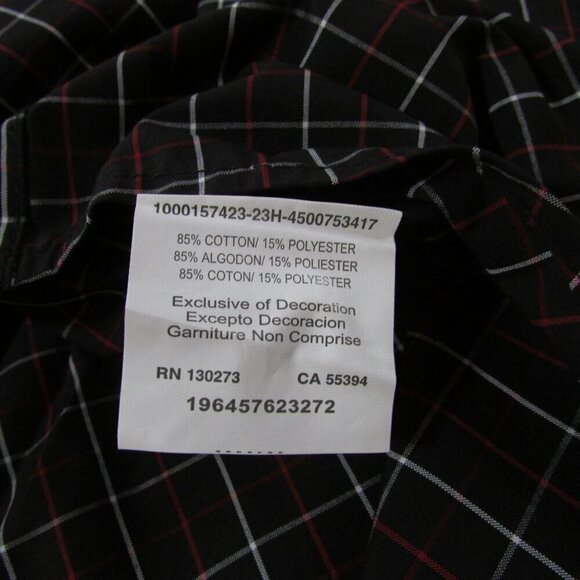 Wrangler Men's George Strait Long Sleeve Plaid Button Shirt - Black/Red - Picture 2 of 2